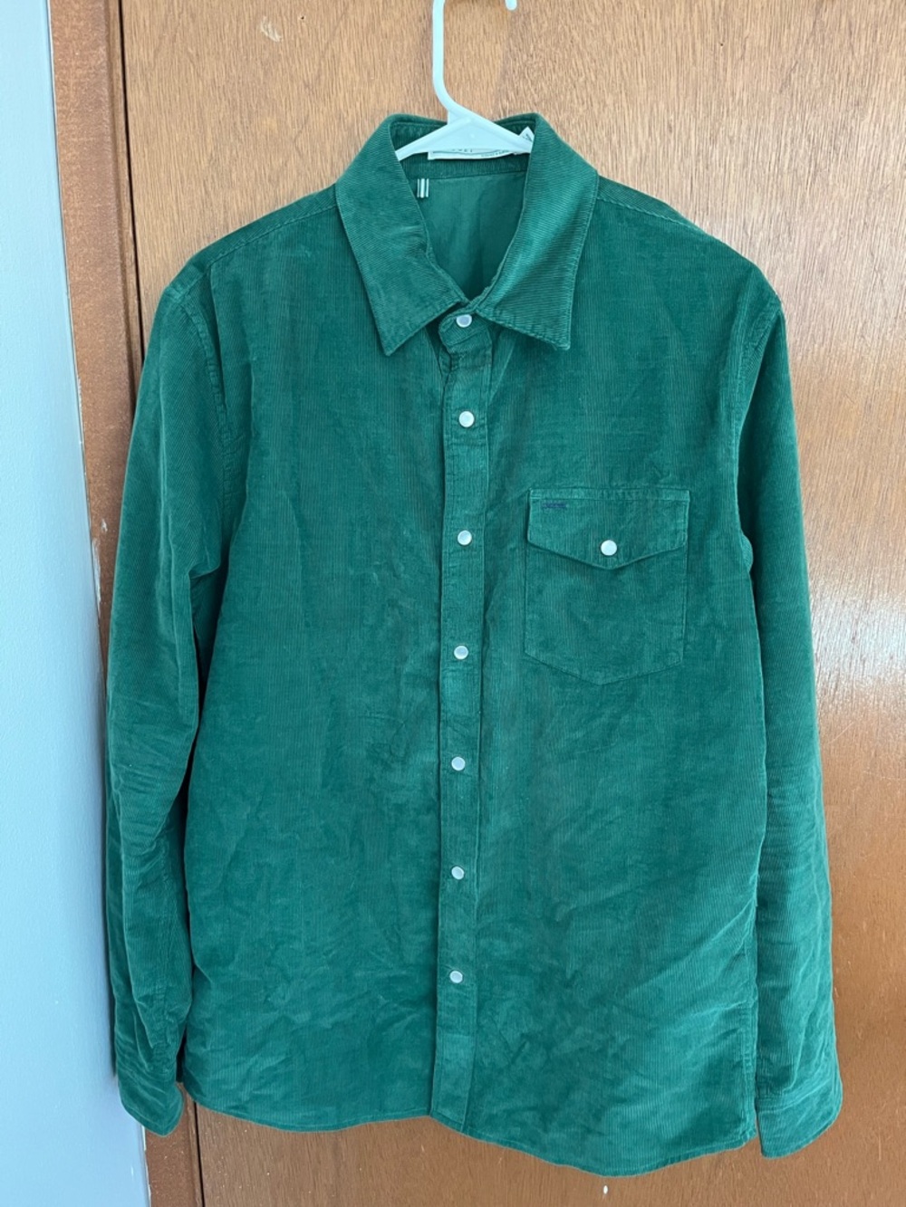 Criquet Green Corduroy Button-Down Shirt
